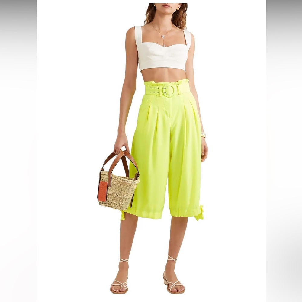 NWT Nicholas neon cropped crepe wide-leg pants